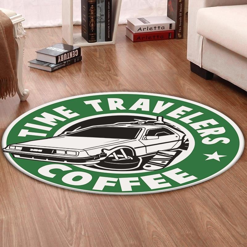 Living Room Round Mat Circle Rug Back to the Future Marty Mcfly