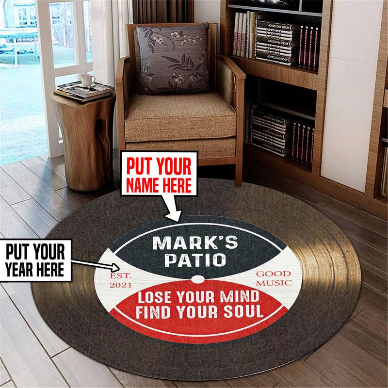 Personalized Golf 19th Hole Club Living Room Round Mat Circle