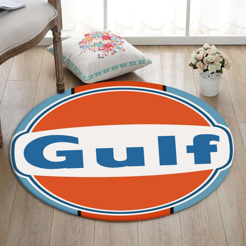 Lemans Living Room Round Mat Circle Rug Gulf Racing Lemans Steve