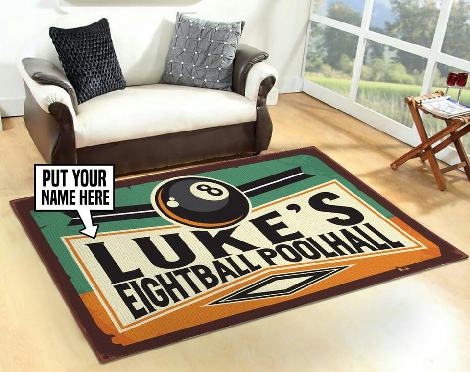 Personalized Billiards 8ball Living Room Round Mat Circle Rug