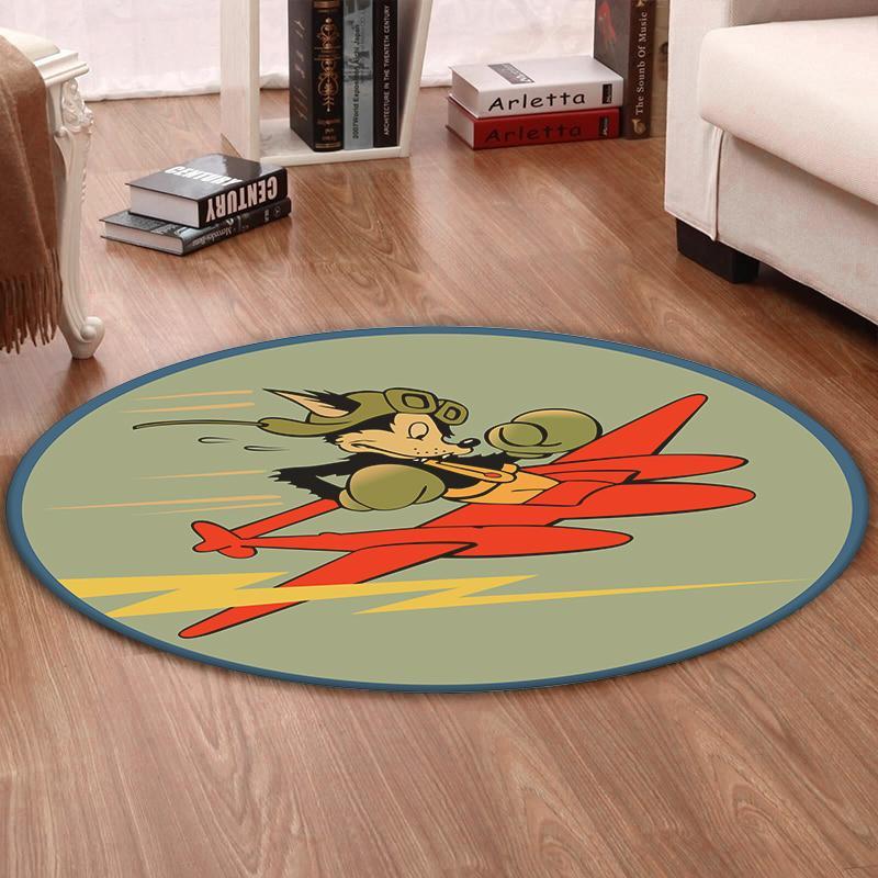Aircraft Living Room Round Mat Circle Rug 428th Fighter Squadron