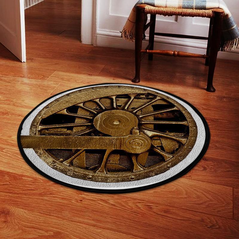 Locomotive Living Room Round Mat Circle Rug Locomotive Drive