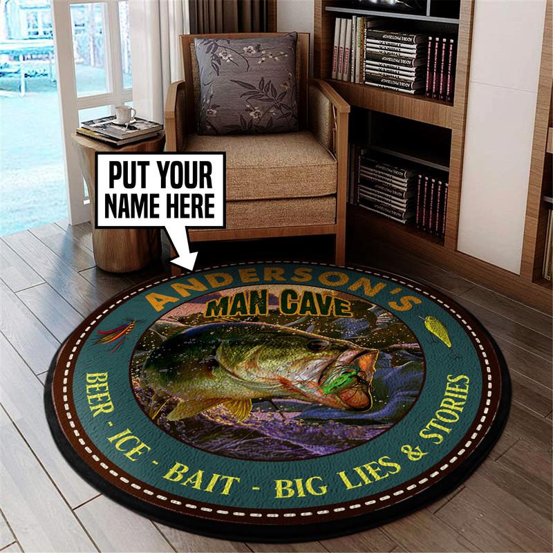 Personalized Fishing Man Cave Beer Ice Bait Big Lies Ans Stories