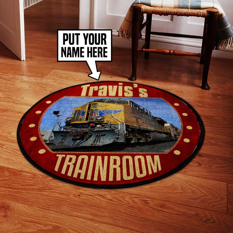Personalized up Union Pacific Railroad Living Room Round Mat
