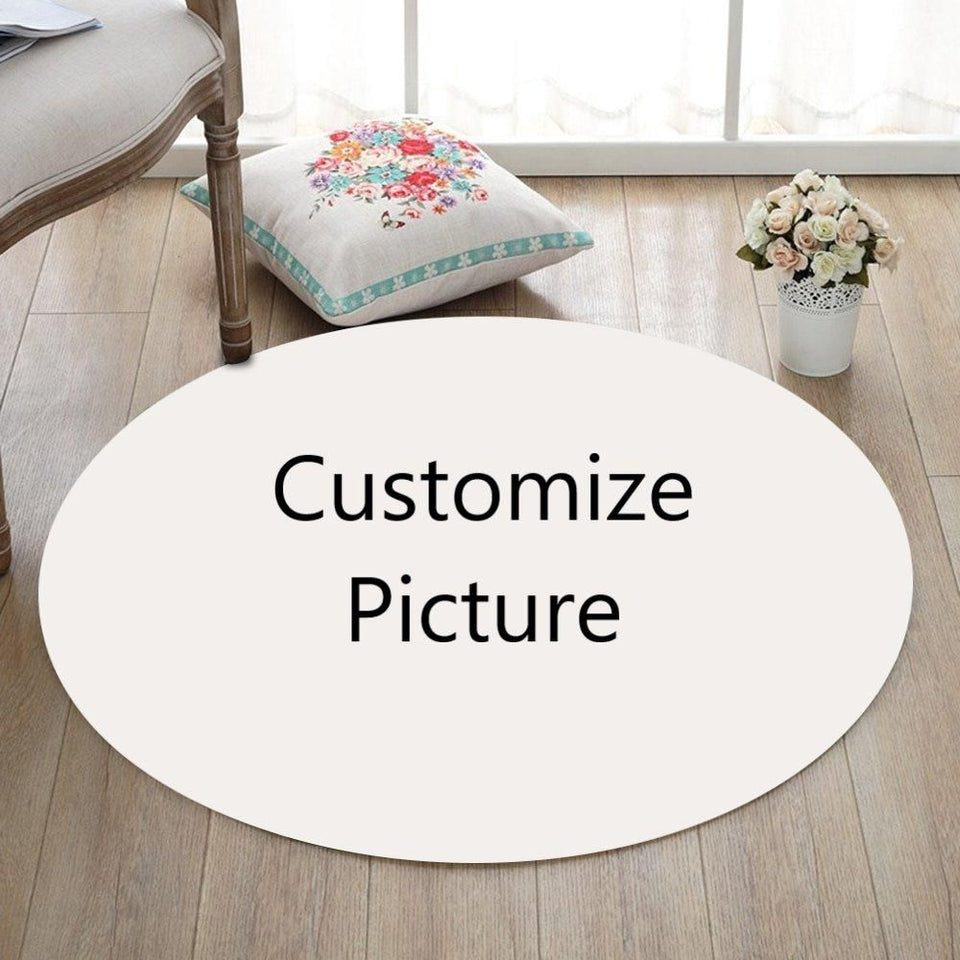 Custom Living Room Round Mat Circle Rug. Personalize Living Room