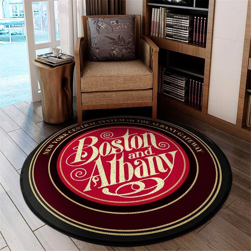 Bar Living Room Round Mat Circle Rug Boston & Albany Railroad