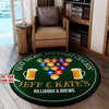 Personalized Billiards and Brews Living Room Round Mat Circle