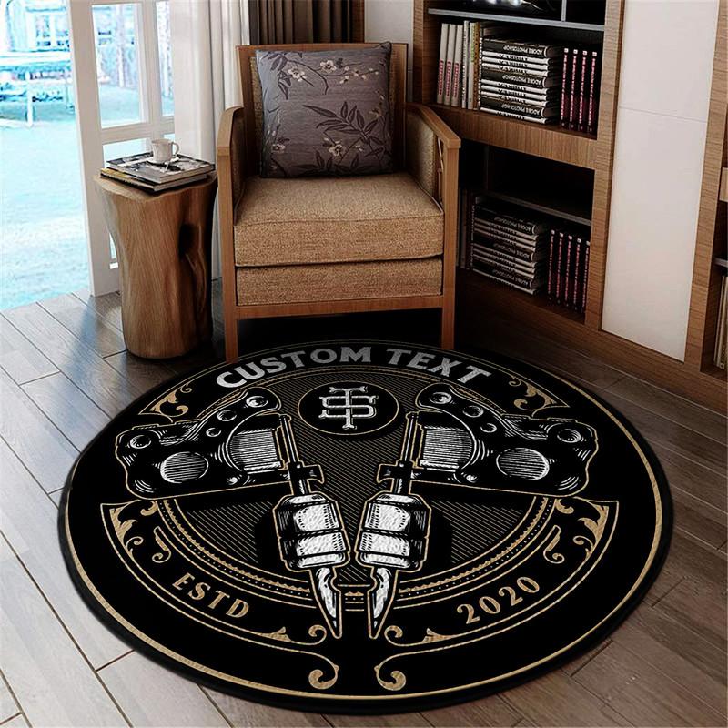 Personalized Tattoo Studio Living Room Round Mat Circle Rug 06795