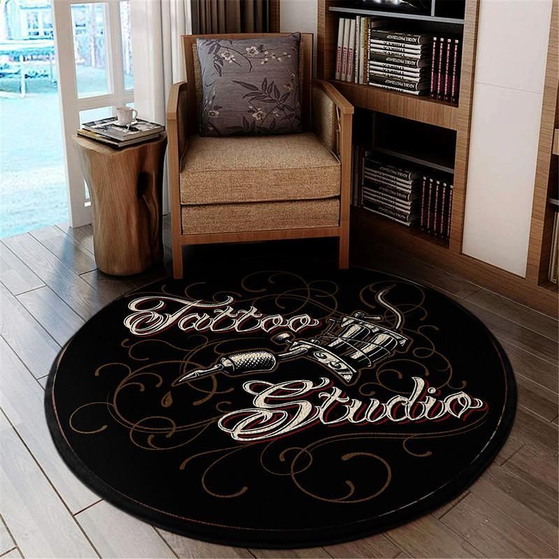Tattoo Studio Living Room Round Mat Circle Rug 05815