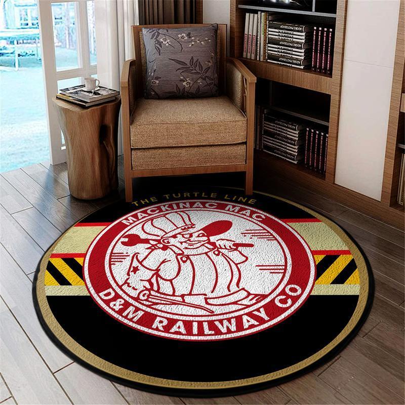 Detroit Living Room Round Mat Circle Rug Detroit & Mackinac