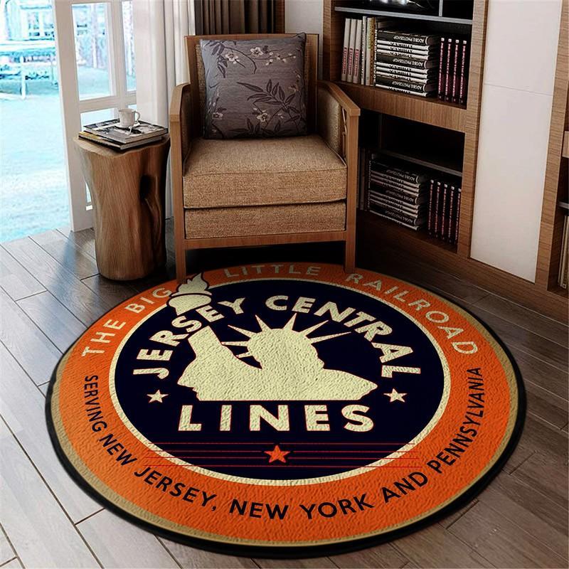 Jcrr Living Room Round Mat Circle Rug Jersey Central Railroad