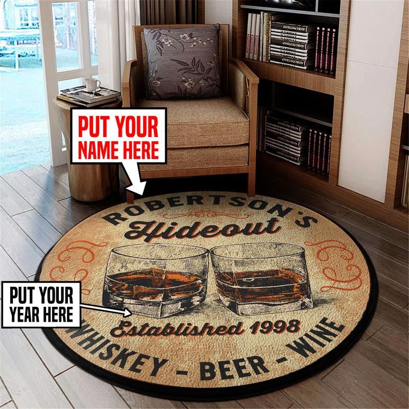 Personalized Hide Out Living Room Round Mat Circle Rug 05838