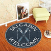 Ski Cabin Welcome Living Room Round Mat Circle Rug 06783