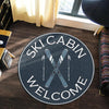 Ski Cabin Welcome Living Room Round Mat Circle Rug 06783