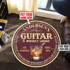 Personalized Guitar Whiskey Lounge Living Room Round Mat Circle