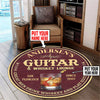 Personalized Guitar Whiskey Lounge Living Room Round Mat Circle