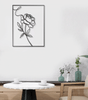 Peony Flower Line Art - Metal House Sign