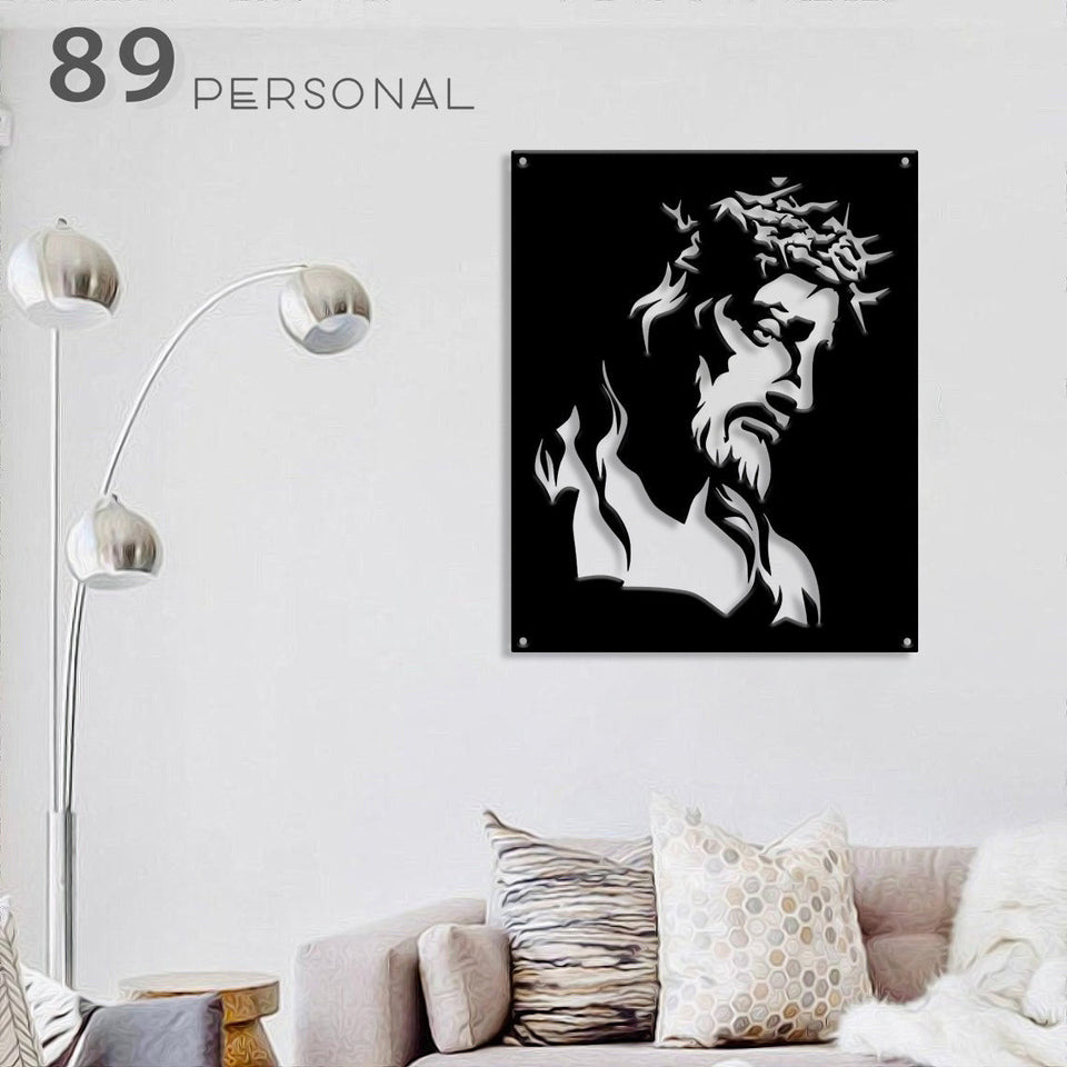 Jesus Portrait Catholic Consecration - Metal House Sign