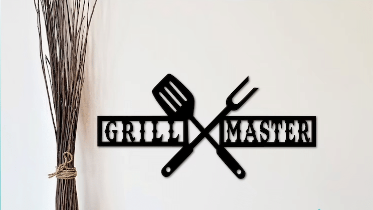Grill Master Bbq Decor Barbecue - Cut Metal Sign