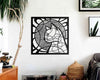 Beautiful Cat circle vintage - Cut Metal Sign