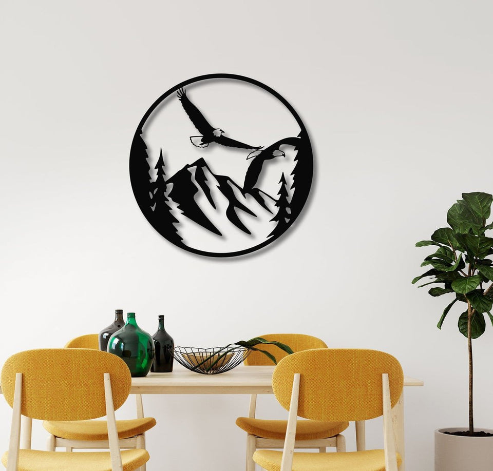 Mountain Birds | Decor | Wall Art - Cut Metal Sign