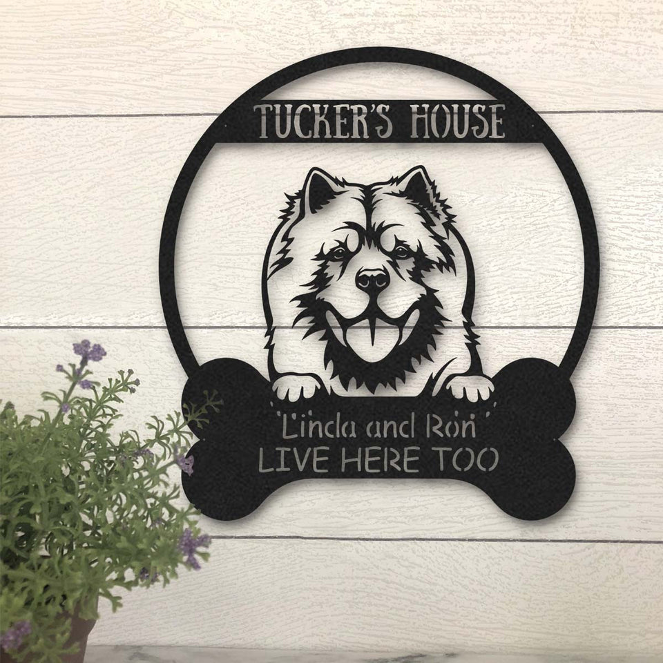 Chow Chow Dog Lovers Funny Personalized Metal House Sign
