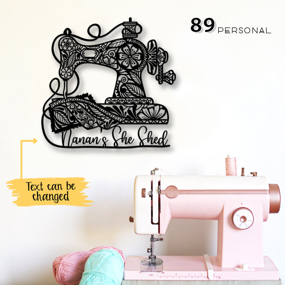 Sewing Lovers Nanna's She Shed - Cut Metal Sign