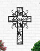 Jesus cross flower blessed - Cut Metal Sign