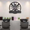 Barber Hair Stylist Monogram - Personalized Metal House Sign