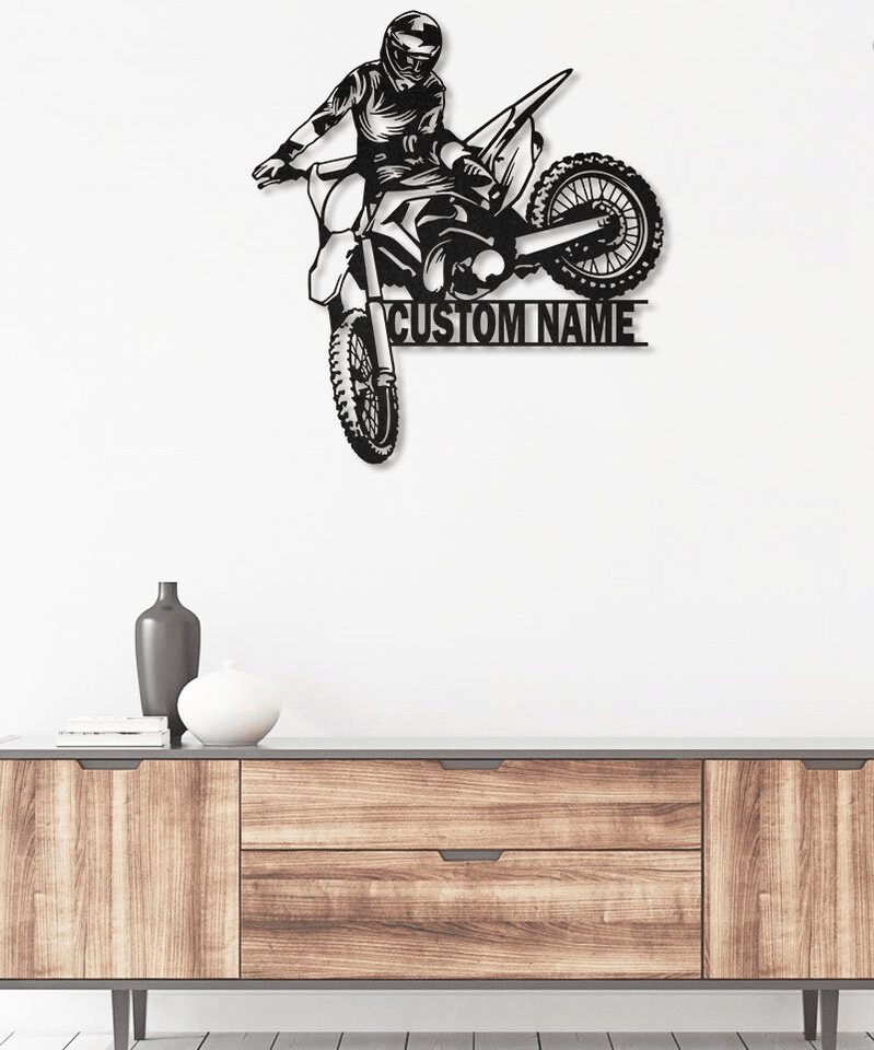 Custom Name Biker Motorcycle - Metal House Sign