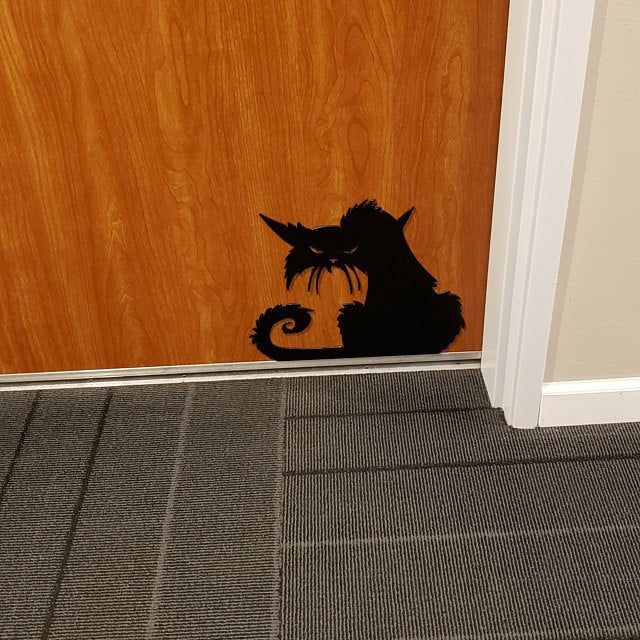 Spooky Cat Halloween for Cat Lovers | Wall Art Decor - Cut Metal Sign
