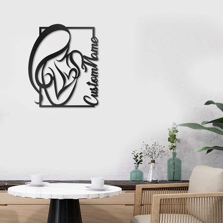 Custom Name Heart Mother and Daughter - Metal House Sign