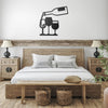Wine bottle and glasses Metal House Sign