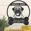 Bullmastiff Dog Lovers Personalized Metal Sign Dog's House