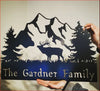 Hunting dear the family name - Personalized Cut Metal Sign