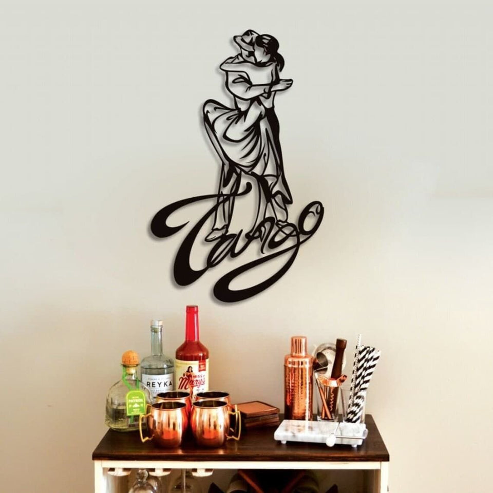 Latin Couple Tango - Cut Metal Sign - Dance
