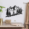 Mountain Tree and Cyclist Biker | Wall Art Decor - Cut Metal Sign