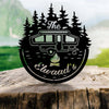 Camping Customized Family Name Metal Wall Art