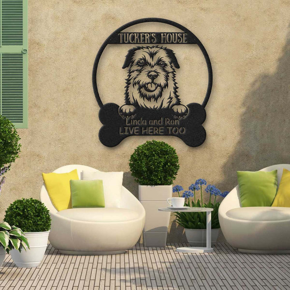 Border Terrier Dog Lovers Funny Personalized Metal House Sign