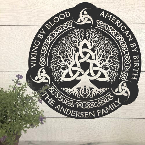 American By Birth Viking By Blood Personalized Metal Sign
