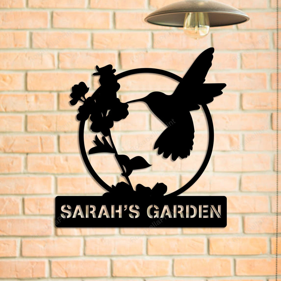 Personalized Hummingbird Metal Garden Signs Personalized Hummingbird Black Metal Peace Sign Cute Metal Welcome Signs For Outside