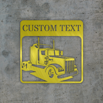Semi Truck Monogram V5 Customized Metal Signs Semi Truck Stand Up Stop Sign Attractive Personalized Signs For Home