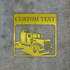 Semi Truck Monogram V5 Customized Metal Signs Semi Truck Stand Up Stop Sign Attractive Personalized Signs For Home