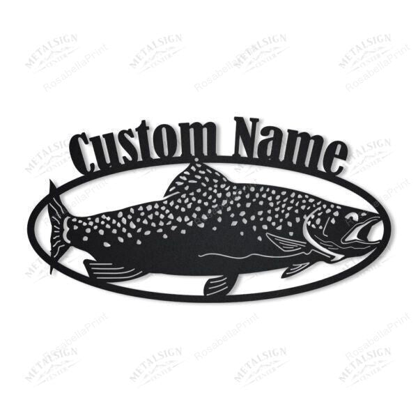 Personalized Trout Fish Sign Personalized Trout Tin Signs Vintage Tiny Garage Signs For Men Funny