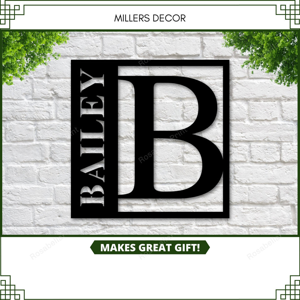Square Metal Monogram Sign Square Metal Bathroom Signs Decor Farmhouse Small Door Signs For Home
