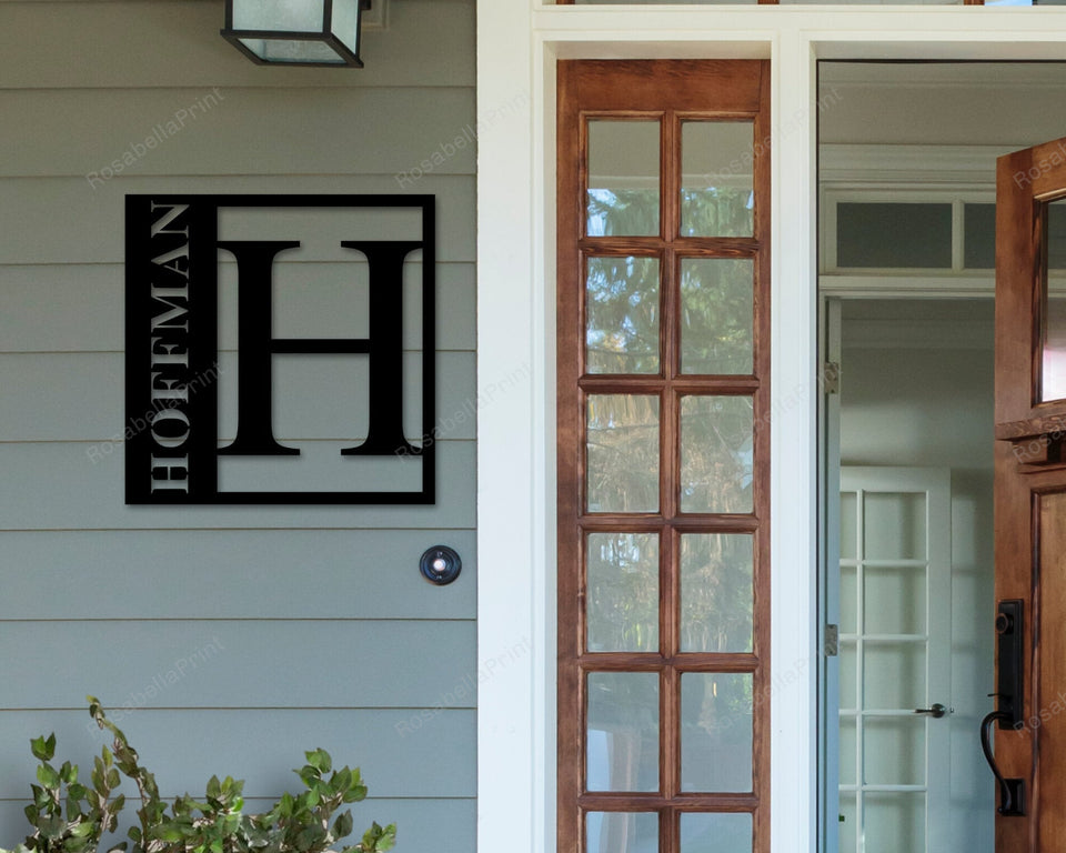 Square Metal Monogram Sign Square Metal Bathroom Signs Decor Farmhouse Small Door Signs For Home
