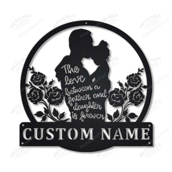 Father And Daughter Personalized Monogram Metal , Cut Metal Sign Father And Halloween Yard Sign Kawaii Personalized Metal Signs For Outdoors