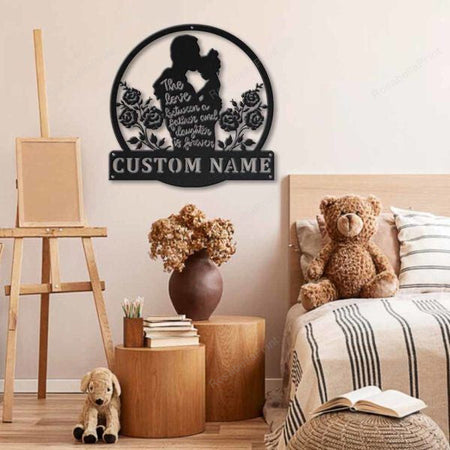 Father And Daughter Personalized Monogram Metal , Cut Metal Sign Father And Halloween Yard Sign Kawaii Personalized Metal Signs For Outdoors