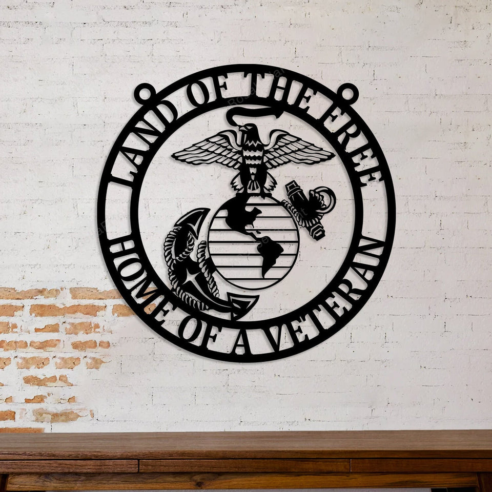 Personalized Land Of The Free Home Of A Veteran Us Marines Metal Signs Personalized Land Custom Name Sign Gorgeous Transformers Metal Sign