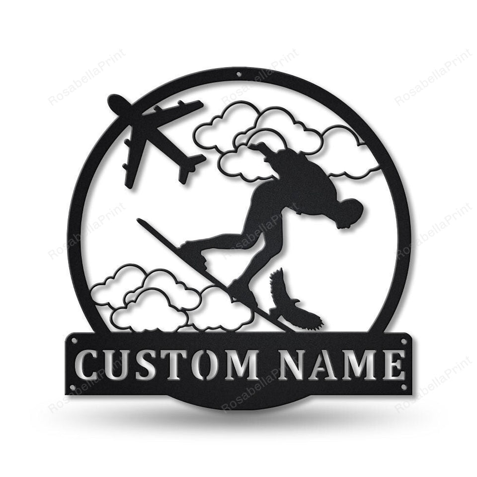 Personalized Skysurfing Sport Monogram Metal Sign Personalized Skysurfing Personalized Door Hanger Sign Plain Decorative Signs For Wall